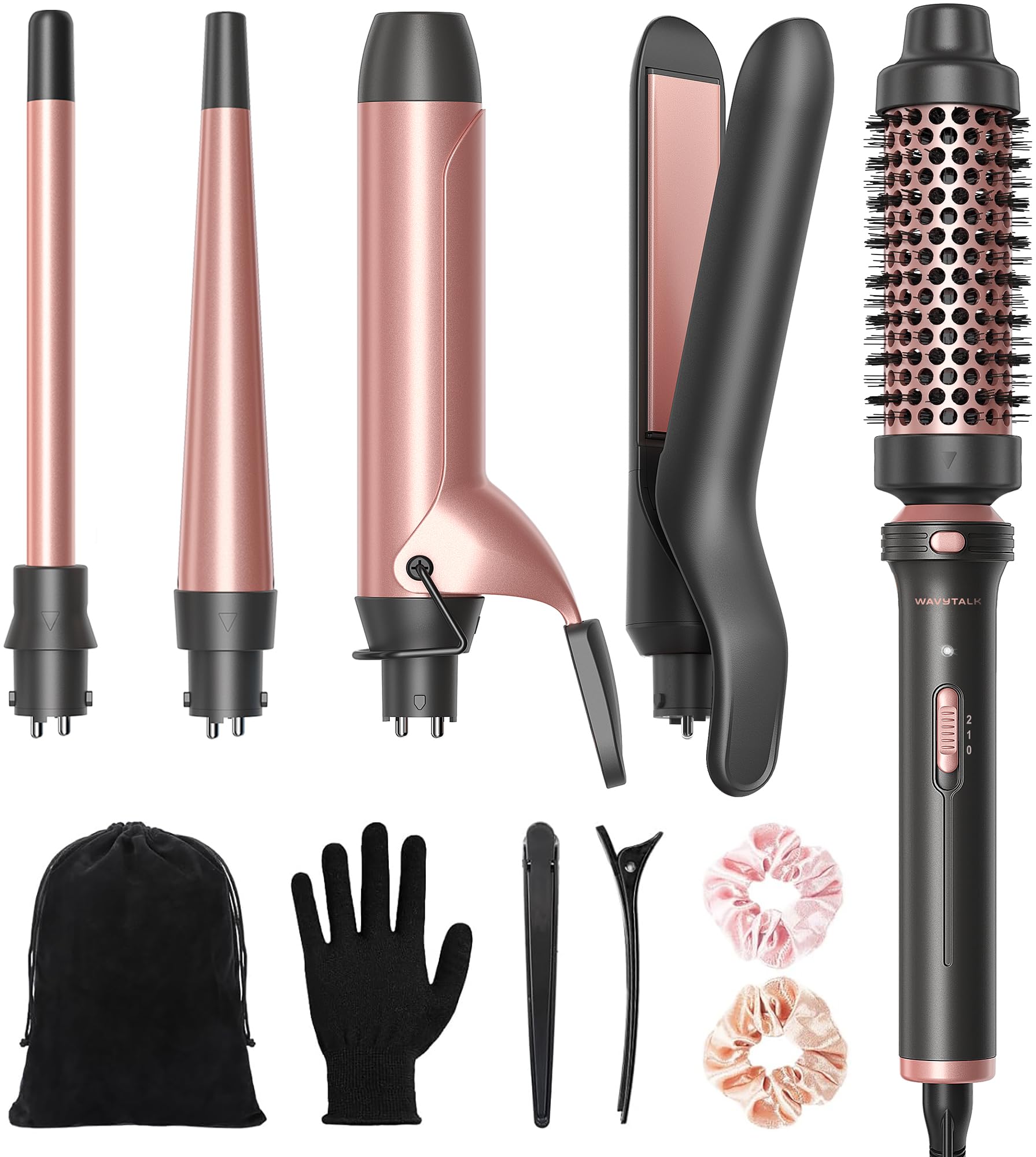 Amazon.com: Wavytalk 5 in 1 Curling Iron Set with Thermal Brush